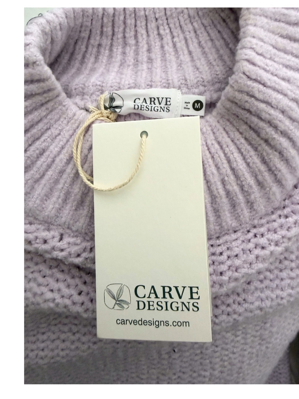 Carve Designs Heaven Lavender Knit Turtleneck Pullover Women’s Medium NEW - Picture 11 of 12